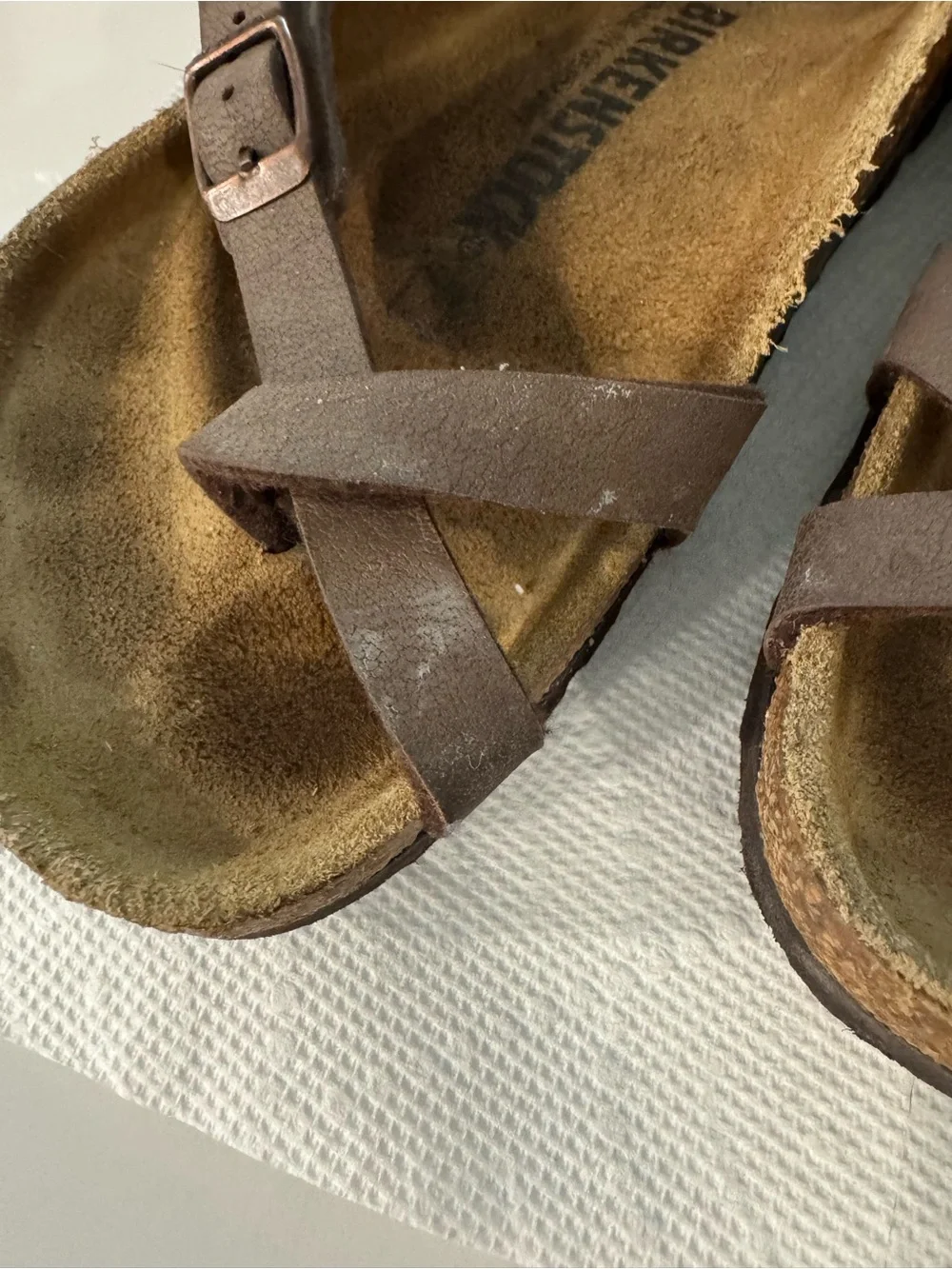 Birkenstock Yara Oiled Leather Habana Ankle Strap Sandals Size 37 6-6.5